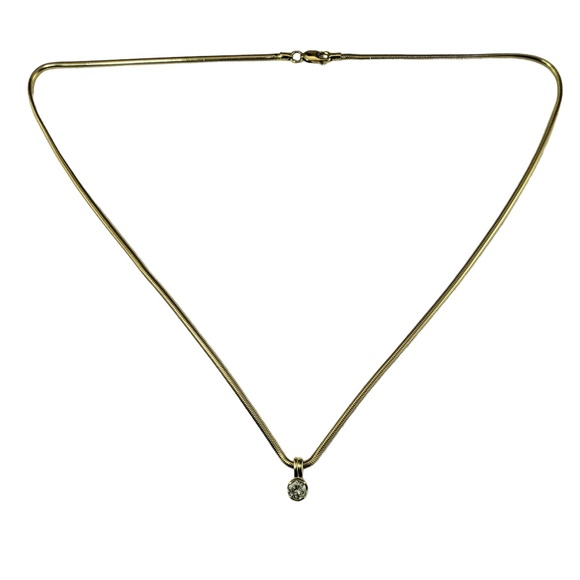 14 Karat Yellow Gold Diamond Pendant Necklace #16102 - Picture 4 of 7